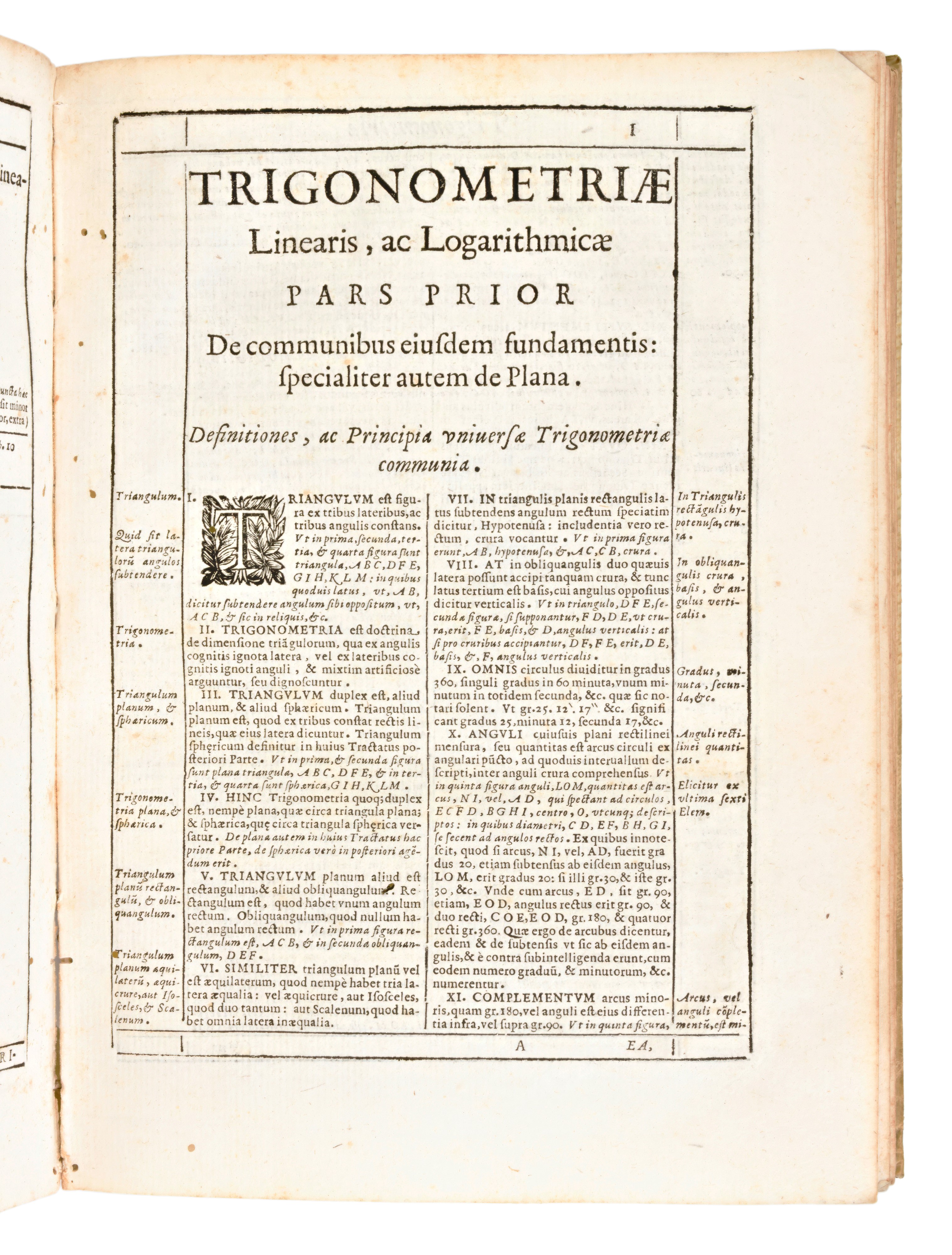 [geometria/matematica] Cavalieri Bonaventura : “ Trigonometria Plana, Et Spherica, Linearis, & Lo...