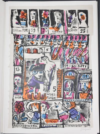 [libro D'artista] Emanuele Luzzati - la Cabala del Lotto 10 Litografie a Colori Firmate Numerate