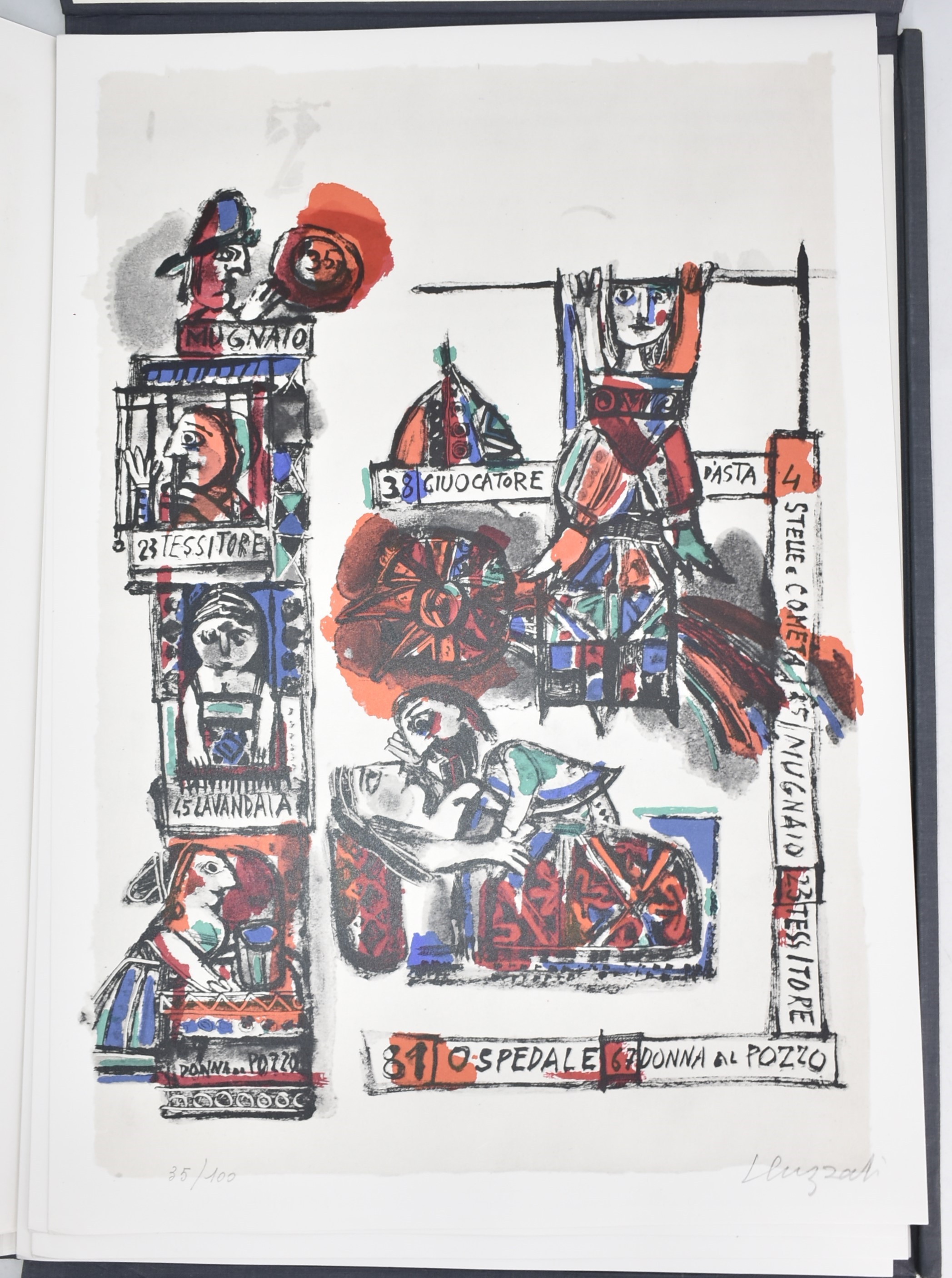 [libro D'artista] Emanuele Luzzati - la Cabala del Lotto 10 Litografie a Colori Firmate Numerate