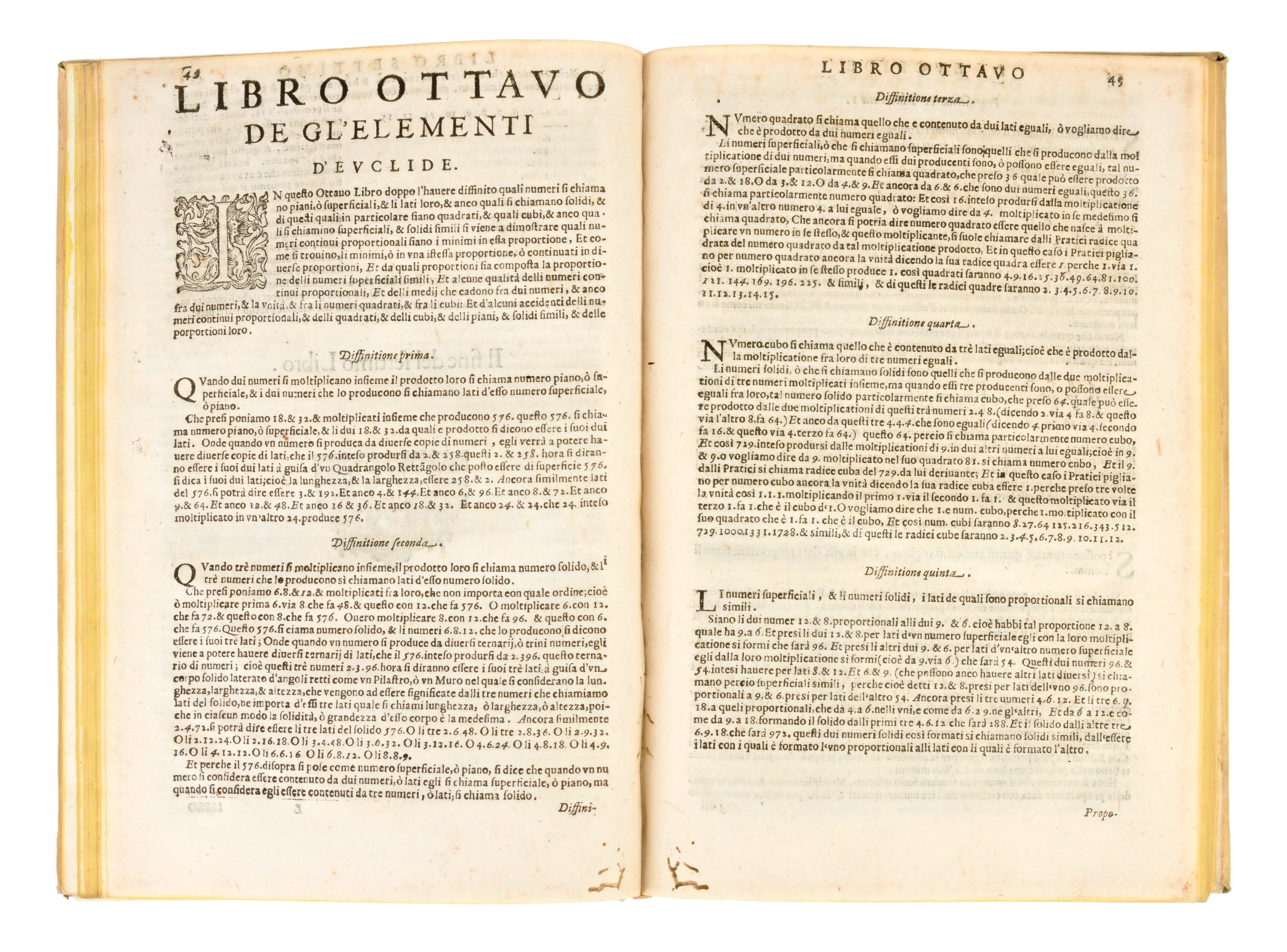 [matematica] Cataldi, Pietro Antonio : i Tre Libri Settimo, Ottavo, & Nono De gli Elementi Aritme...