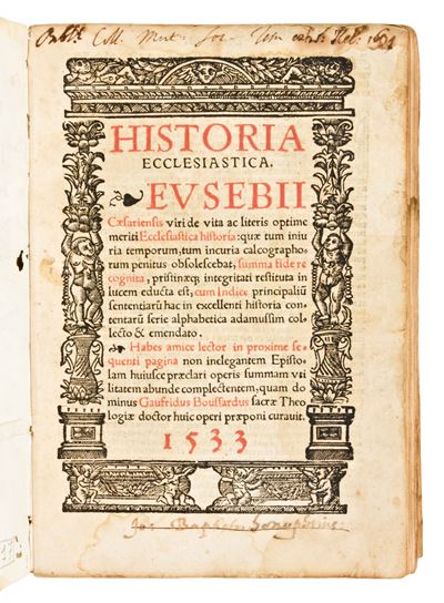 Eusebio di Cesarea : Historia Ecclesiastica Eusebii Caesariensis Viri De Vita Ac Literis Optime M...