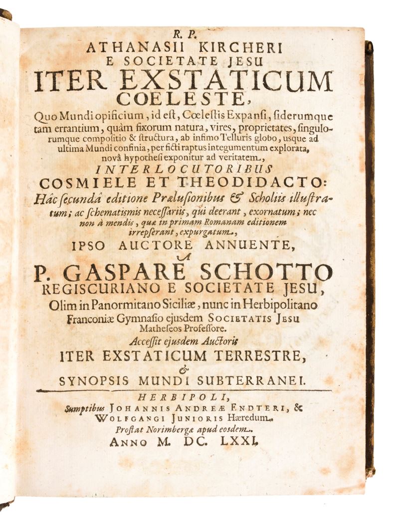 Kircher, Athanasius : Iter Extaticum Coeleste... a P. Gaspare Schotto Regiscuriano... Hac Secunda...