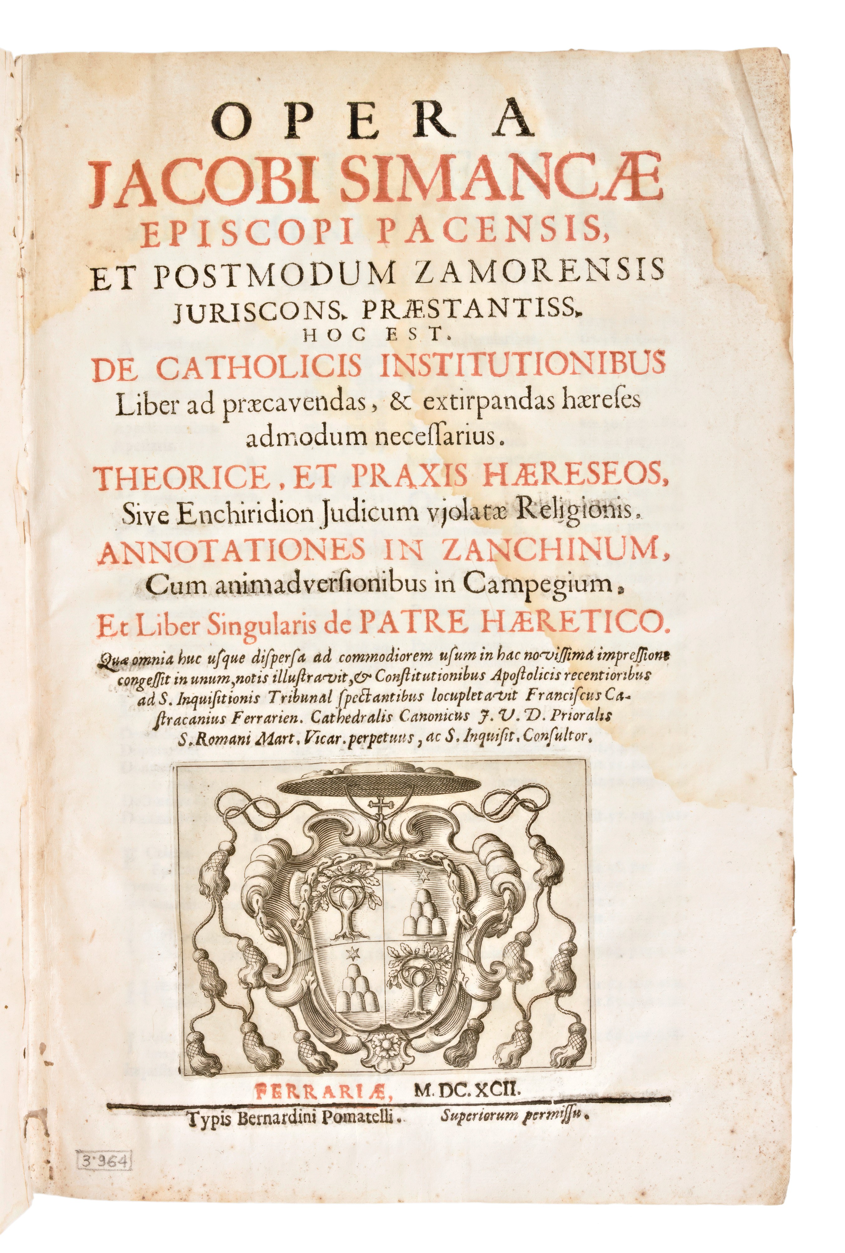 [eresia] 3 Opere : Jean Hermant, la Storia delle Eresie, Appresso Francesco Pitteri, 1735 / Prosp...