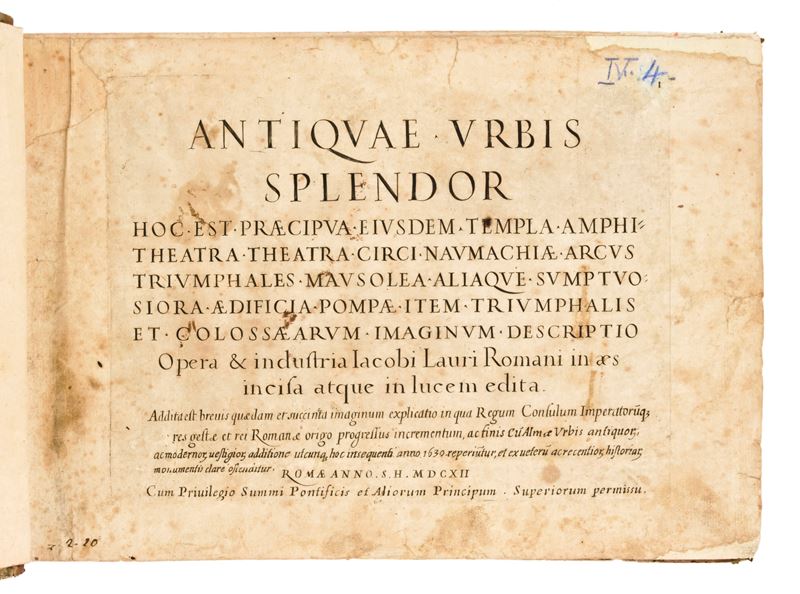[roma] Lauro, Giacomo : Antiquae Urbis Splendor Hoc Est Praecipua Eiusdem Templa, Amphitheatra, T...