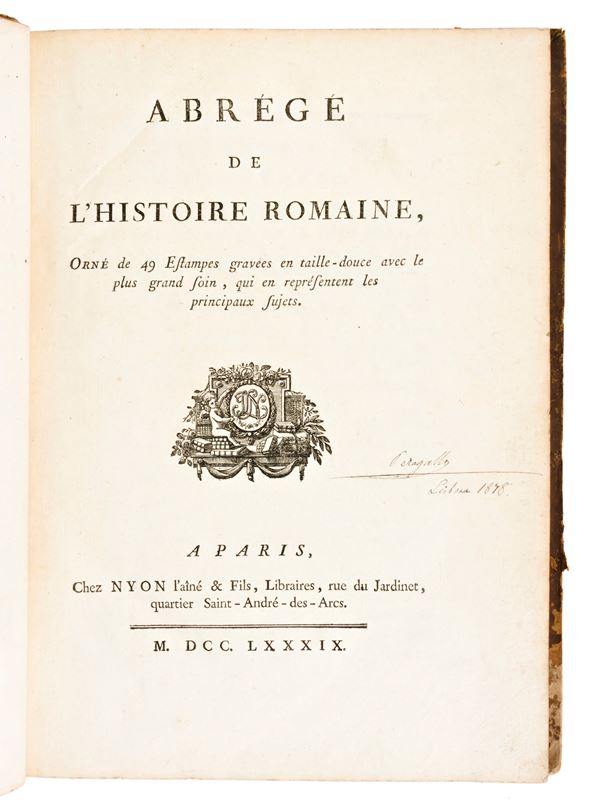 [ROMA] Millot, Claude François Xavier : Abrégé de l'histoire romaine... A Paris : chez Nyon... 1789