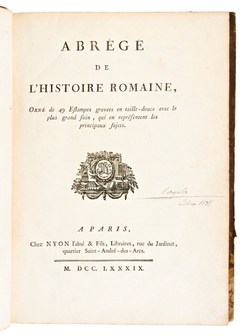 [roma] Millot, Claude François Xavier : Abrégé De L'histoire Romaine... a Paris : Chez Nyon... 17...