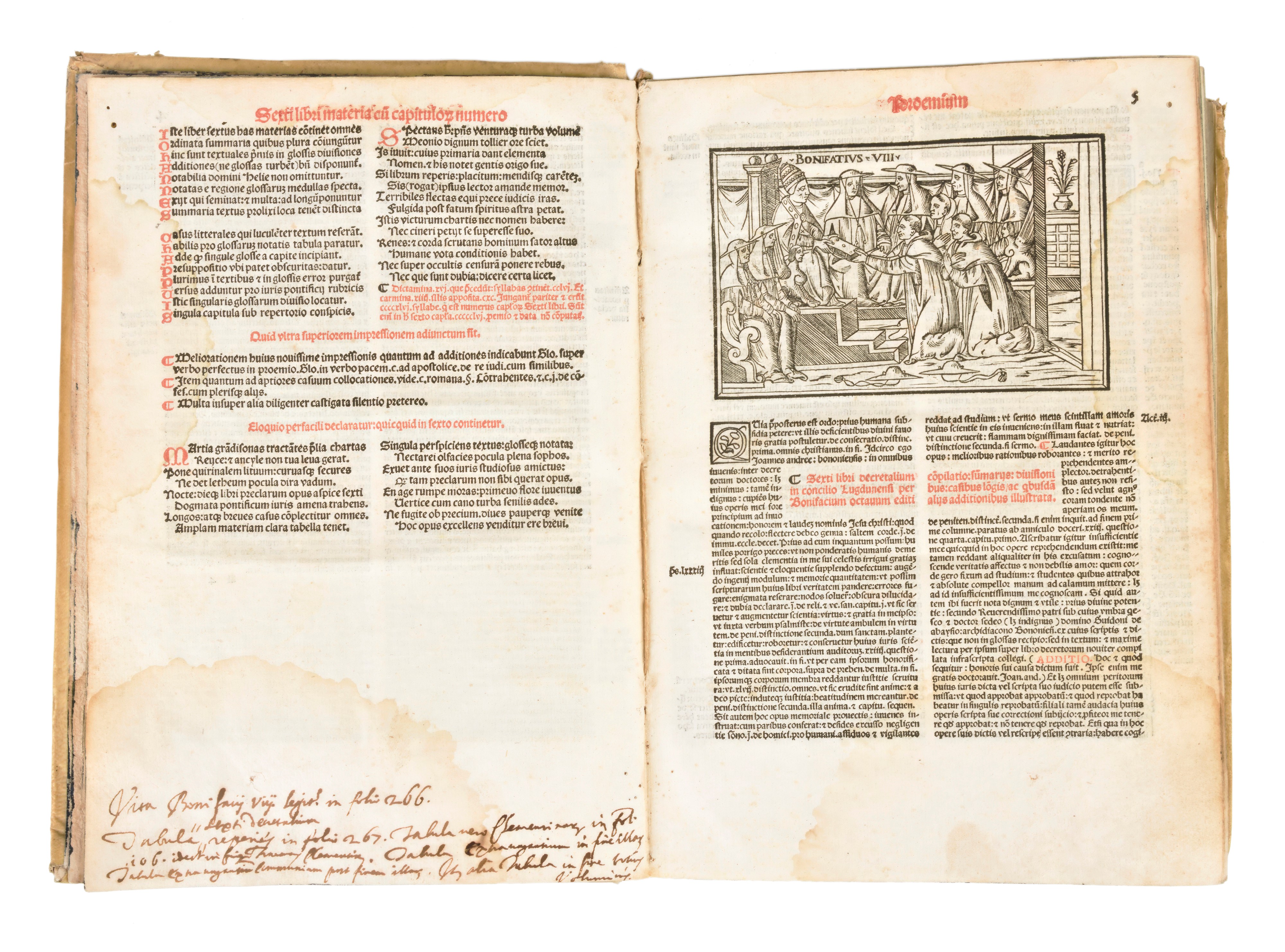 [diritto Canonico] Sextus Decretalium Liber a Bonifacio Octavo in Concilio Lugdunensi Editus... V...
