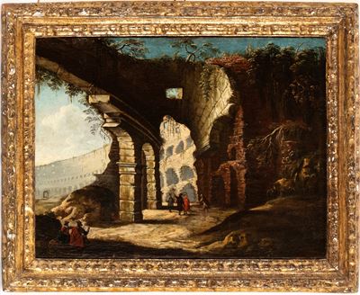 Veduta Dell'interno del Colosseo con Figure
