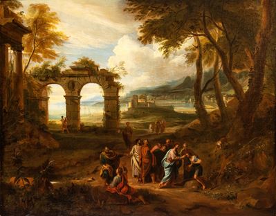 Paesaggio con Archi in Rovina, Figure e la Guarigione del Cieco di Gerico