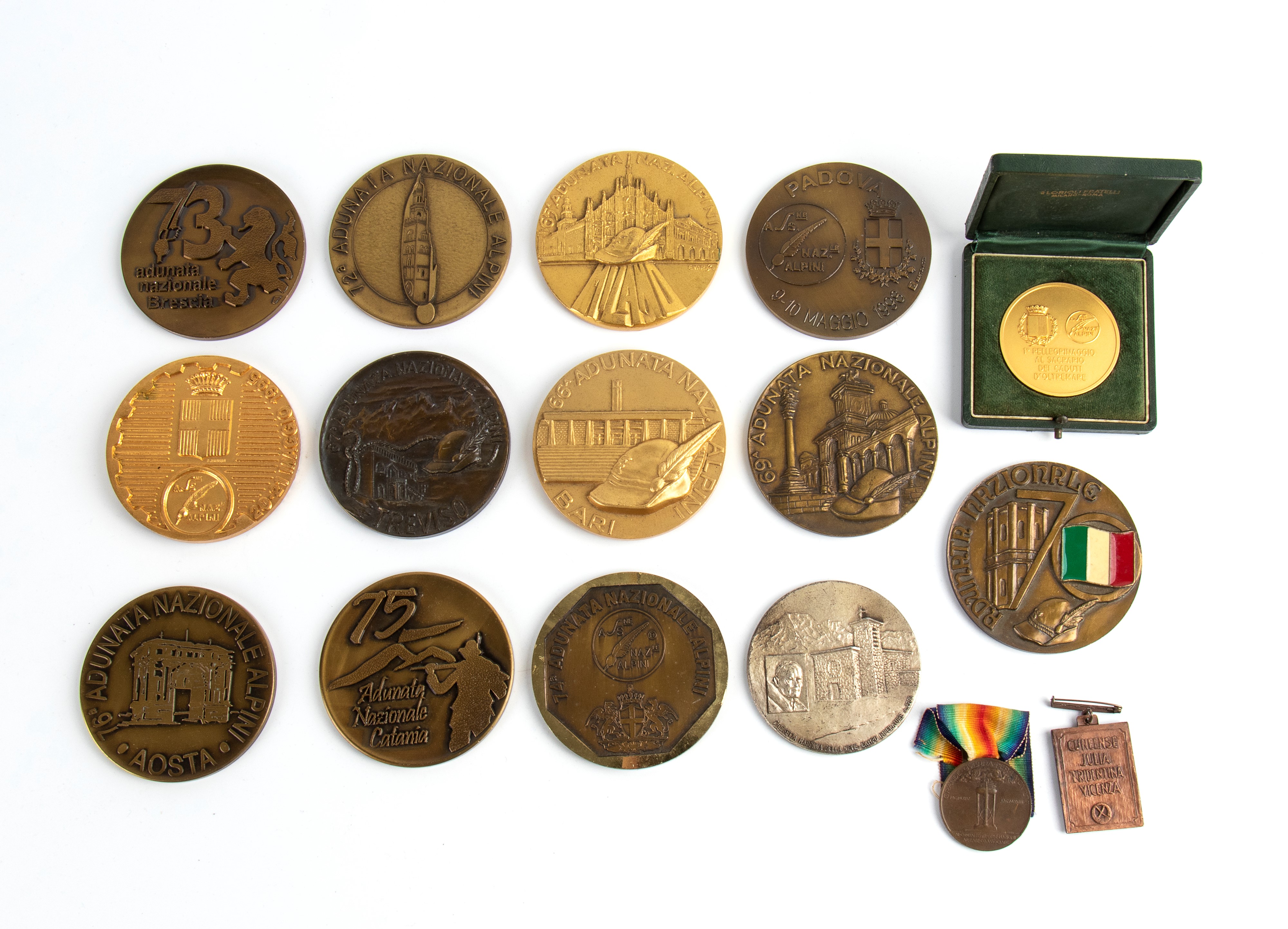 Lotto di Medaglioni Commemorativi Adunate Alpini