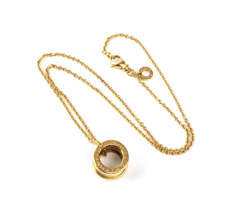 Collezione B.zero1: girocollo e pendente in oro giallo