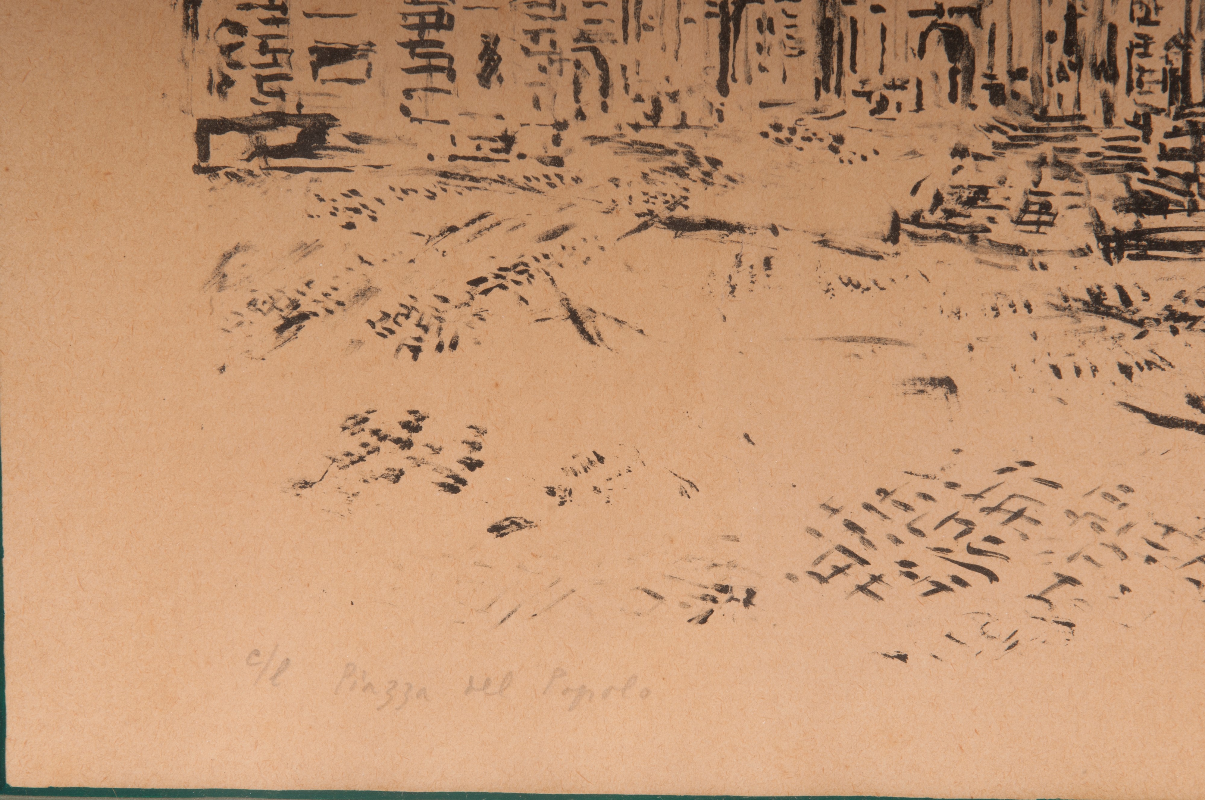 Orfeo Tamburi - Piazza del Popolo, multiplo su carta
