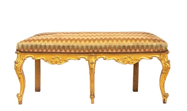 Italian Louis XVI gilded bench 