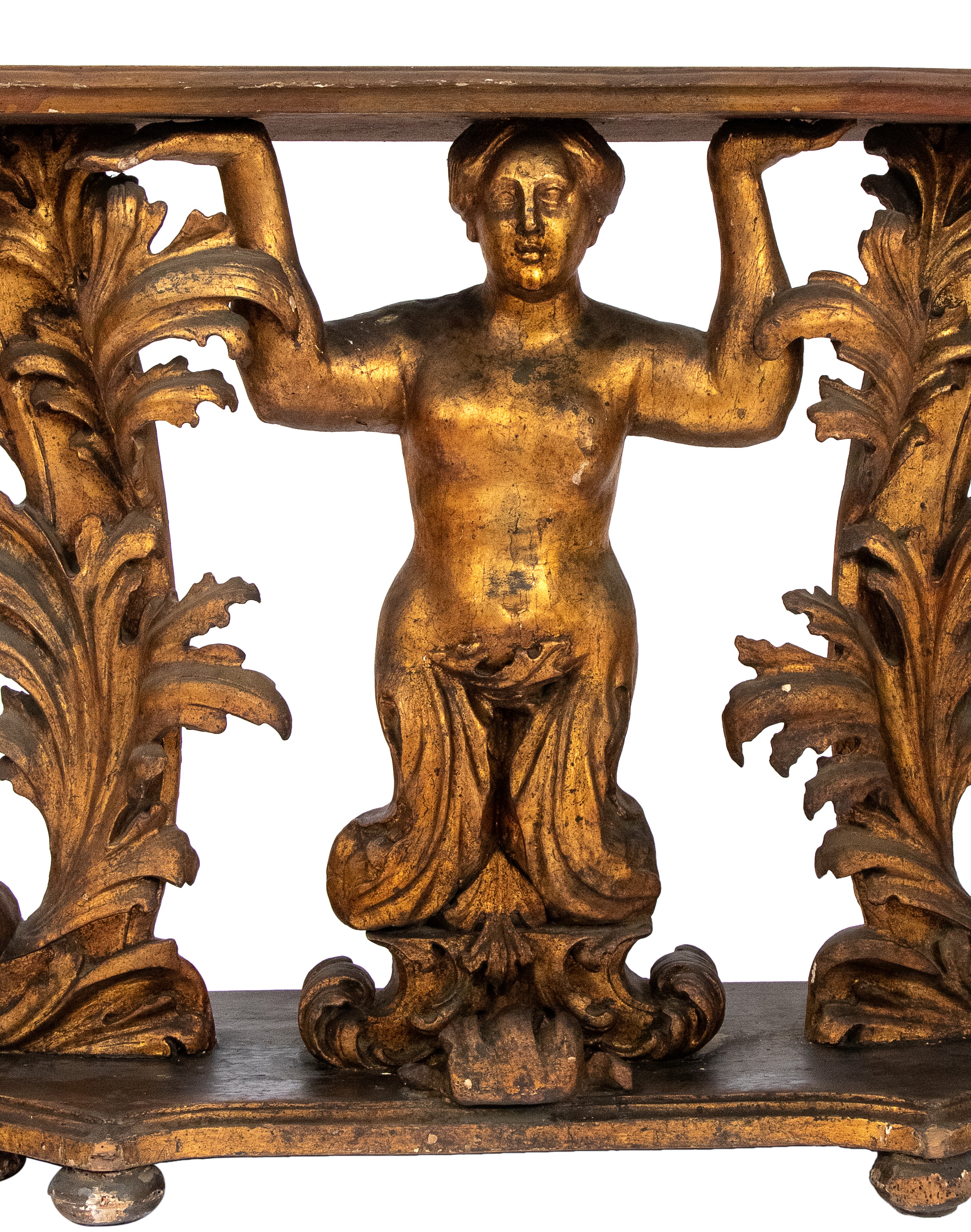 Consolle Luigi XVI Italiana in Legno Dorato