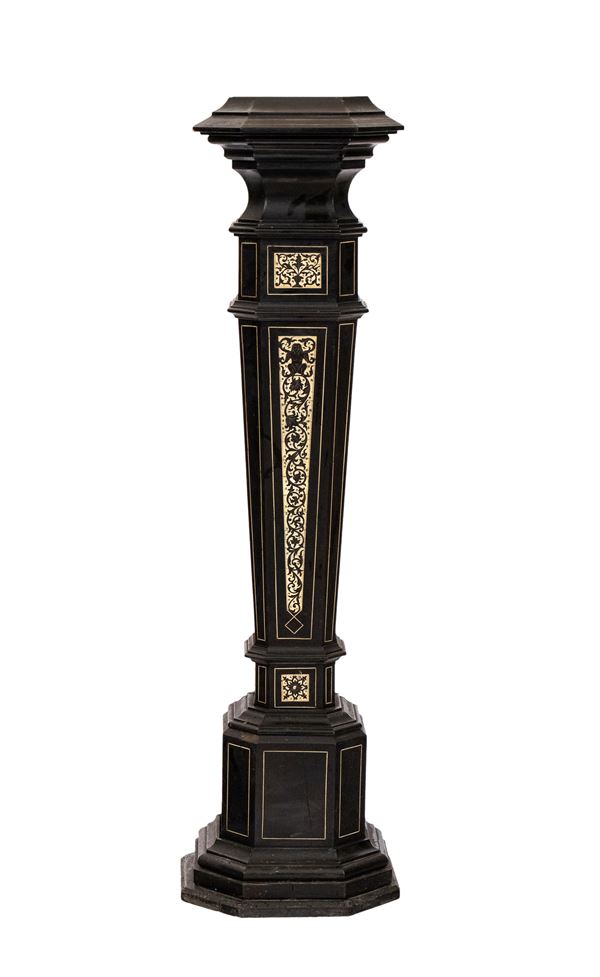 Pogliani Ferdinando - Italian ivory inlaid column