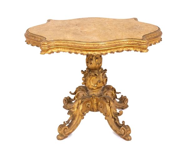 Italian Louis XVI gilded center table