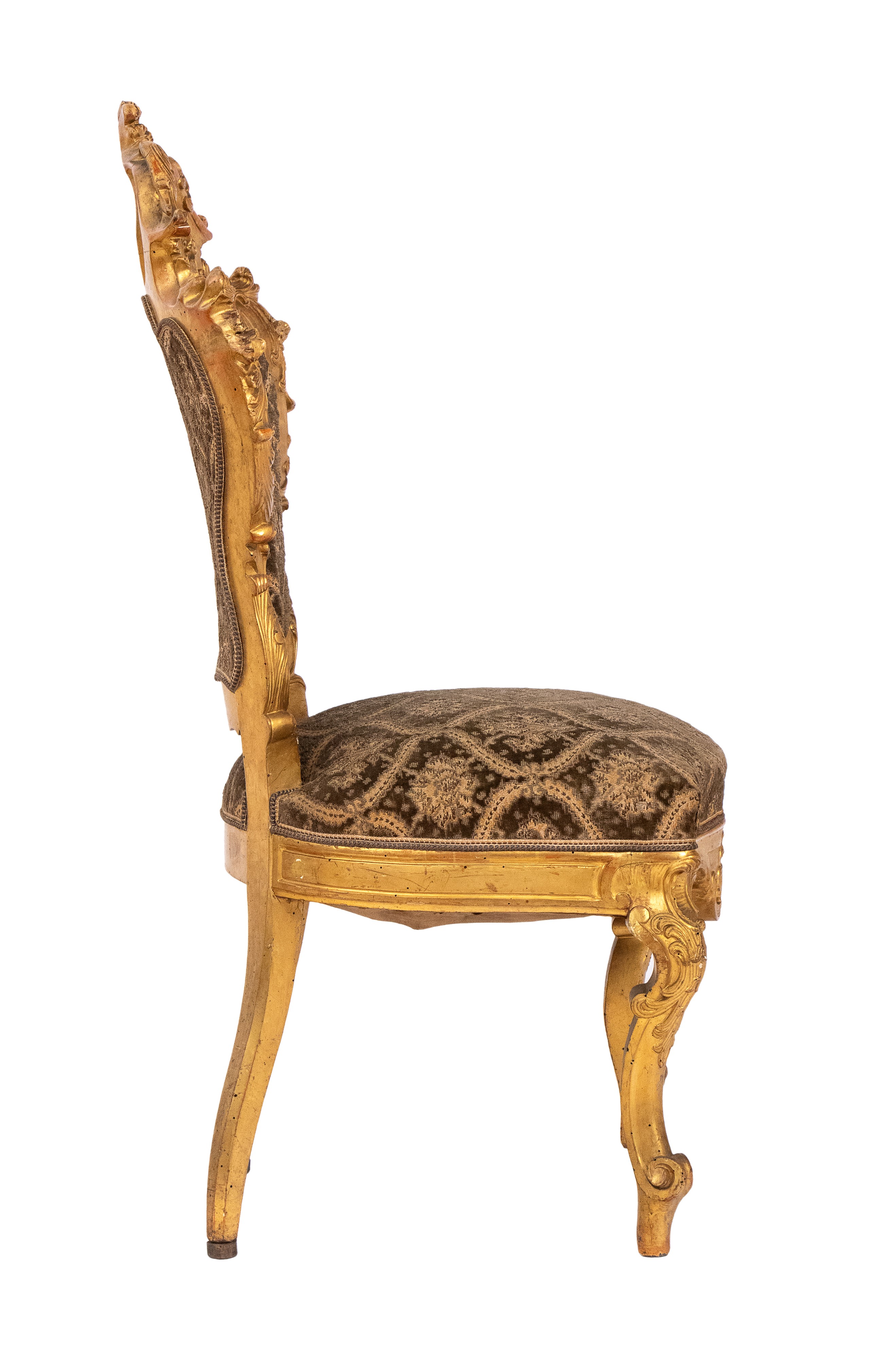 Gruppo di sei sedie Luigi XVI italiane dorate