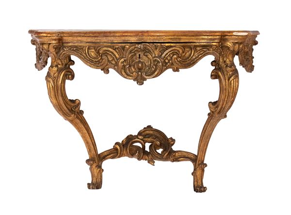 Italian gilded Louis XVI wall console table