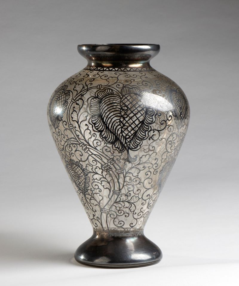 Vaso in Vetro e Argento