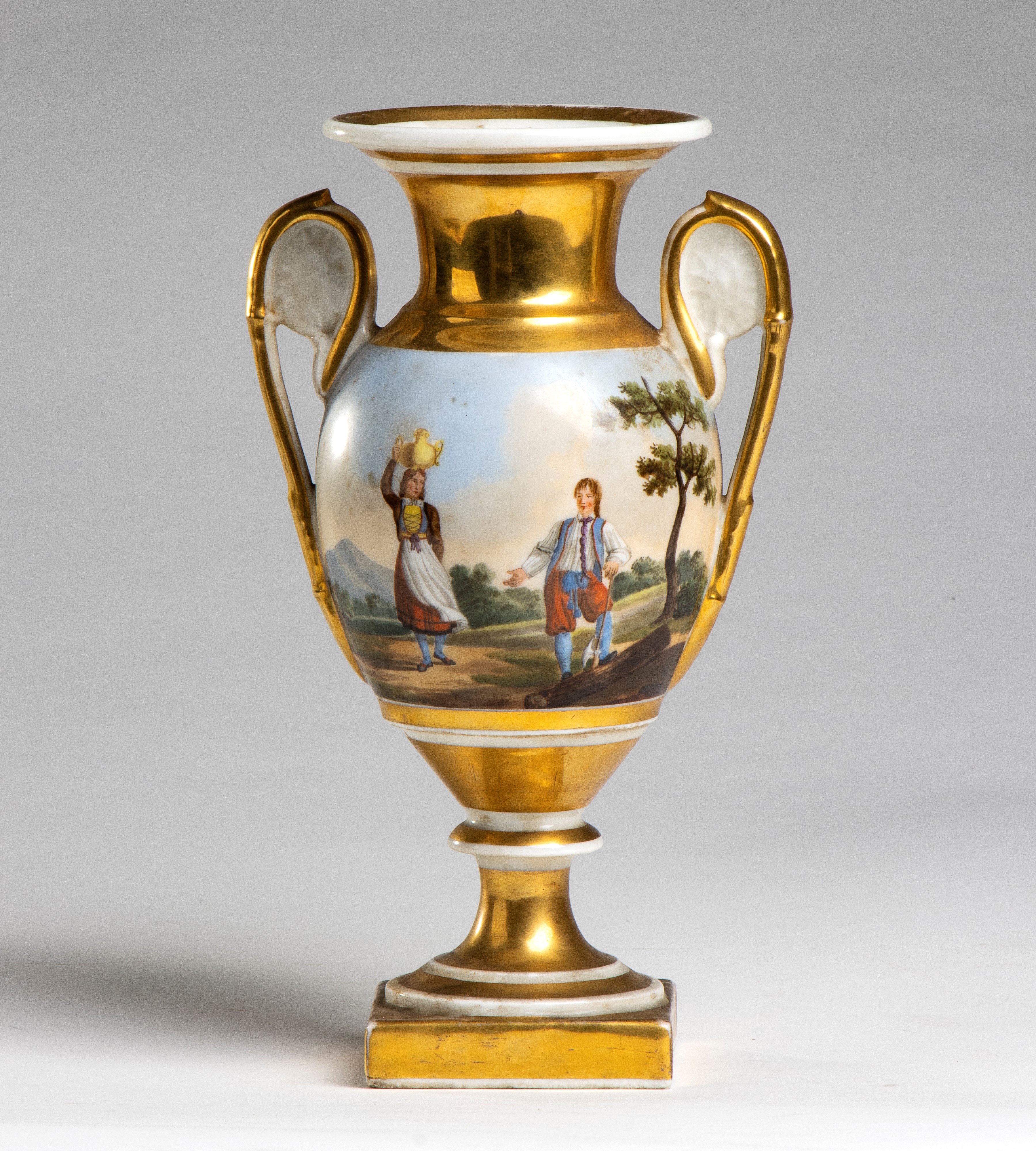 Vaso Impero Francese in Porcellana Dipinta