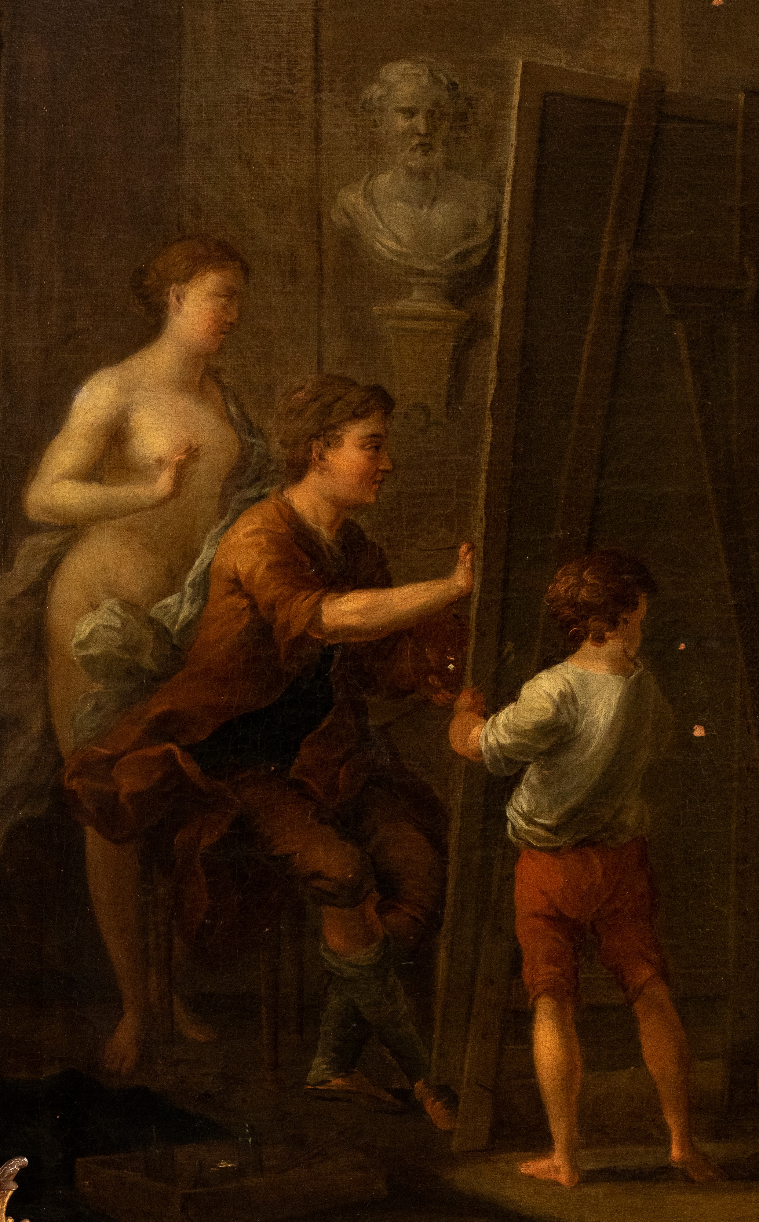 Artista Olandese, XVII - XVIII Secolo - L'atelier del Pittore