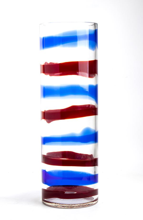 VENINI - Rings Collection: tricolor blown glass vase 