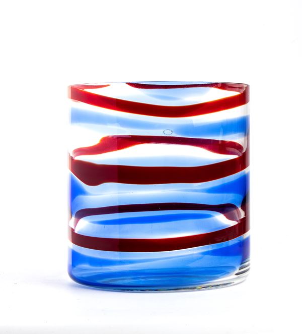 VENINI - Rings Collection: tricolor blown glass vase 