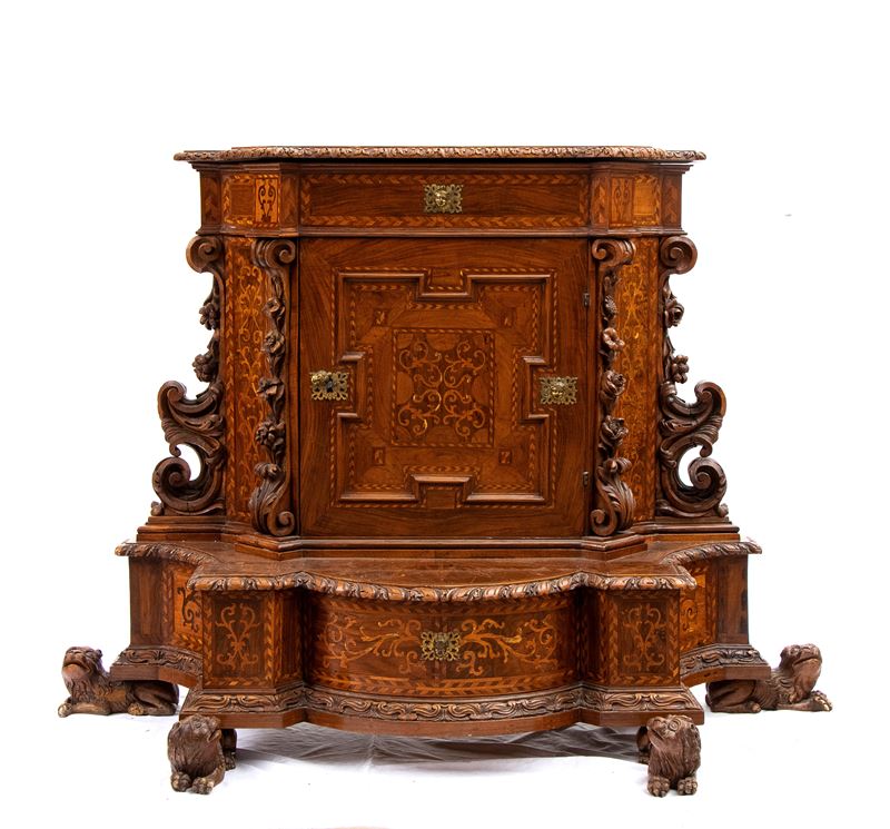 Inginocchiatoio italiano intarsiato