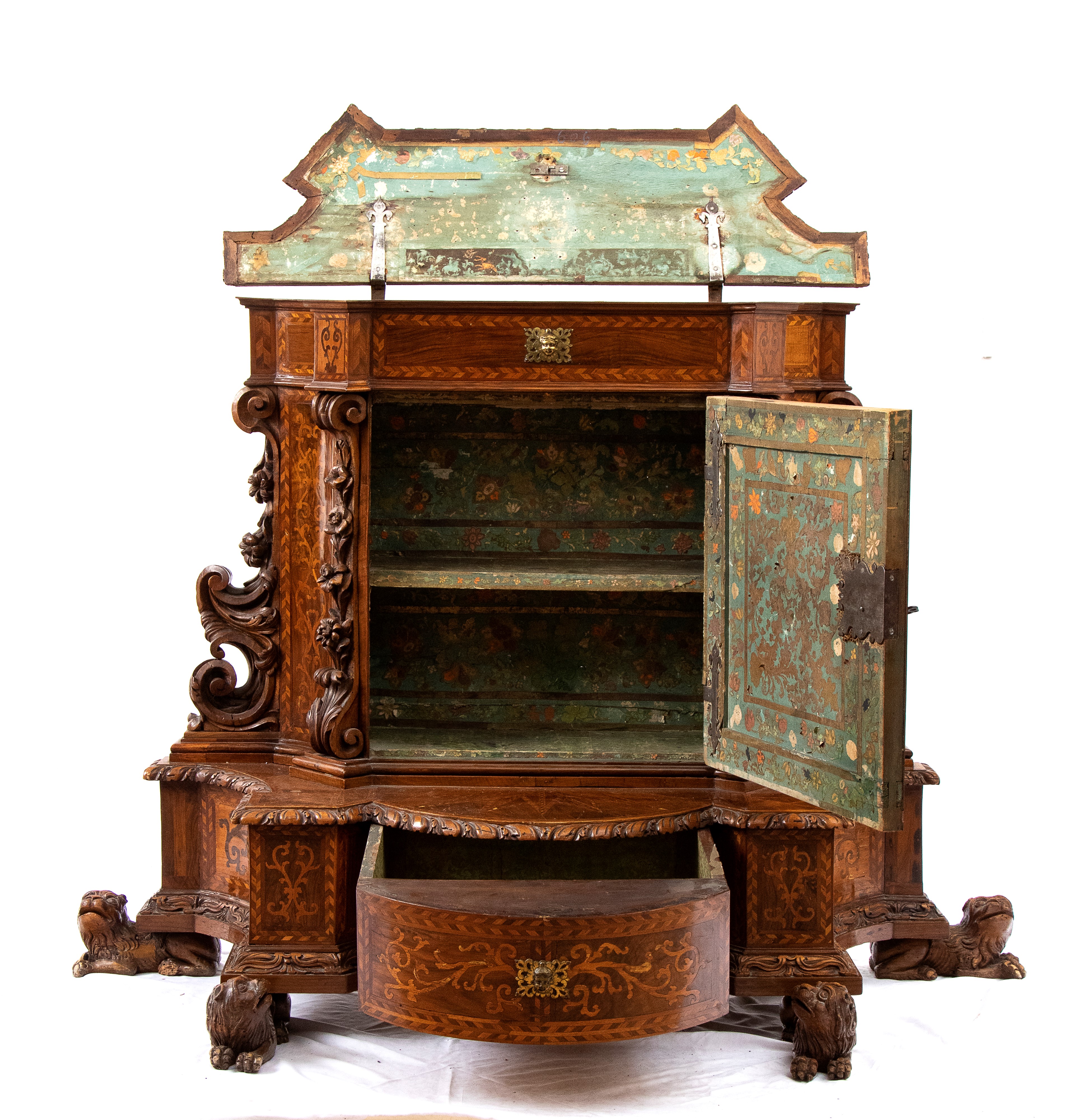 Inginocchiatoio italiano intarsiato