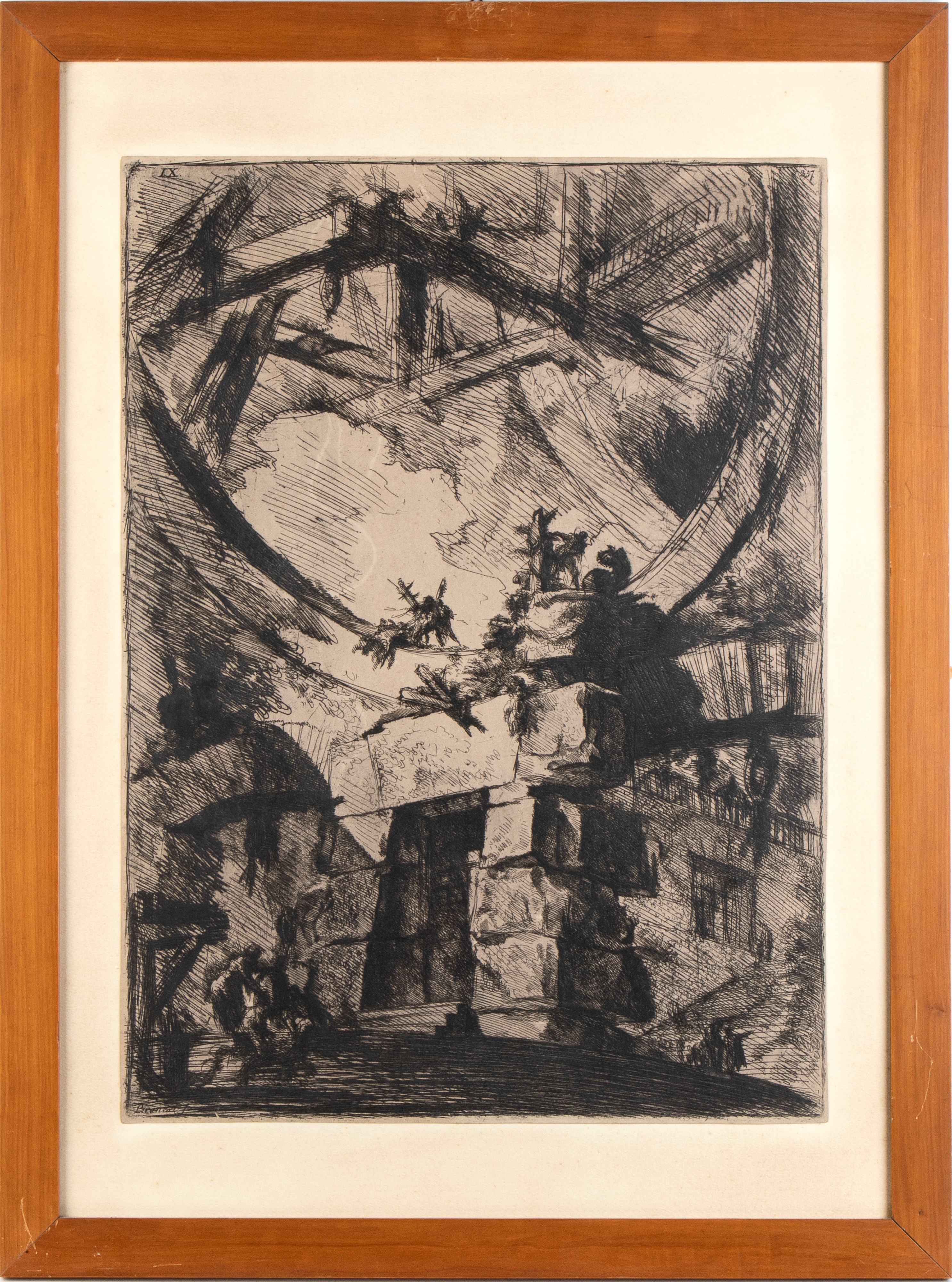 Giovanni Battista Piranesi - Porta Ciclopica Sormontata da Ruota, dalla Serie "carceri"