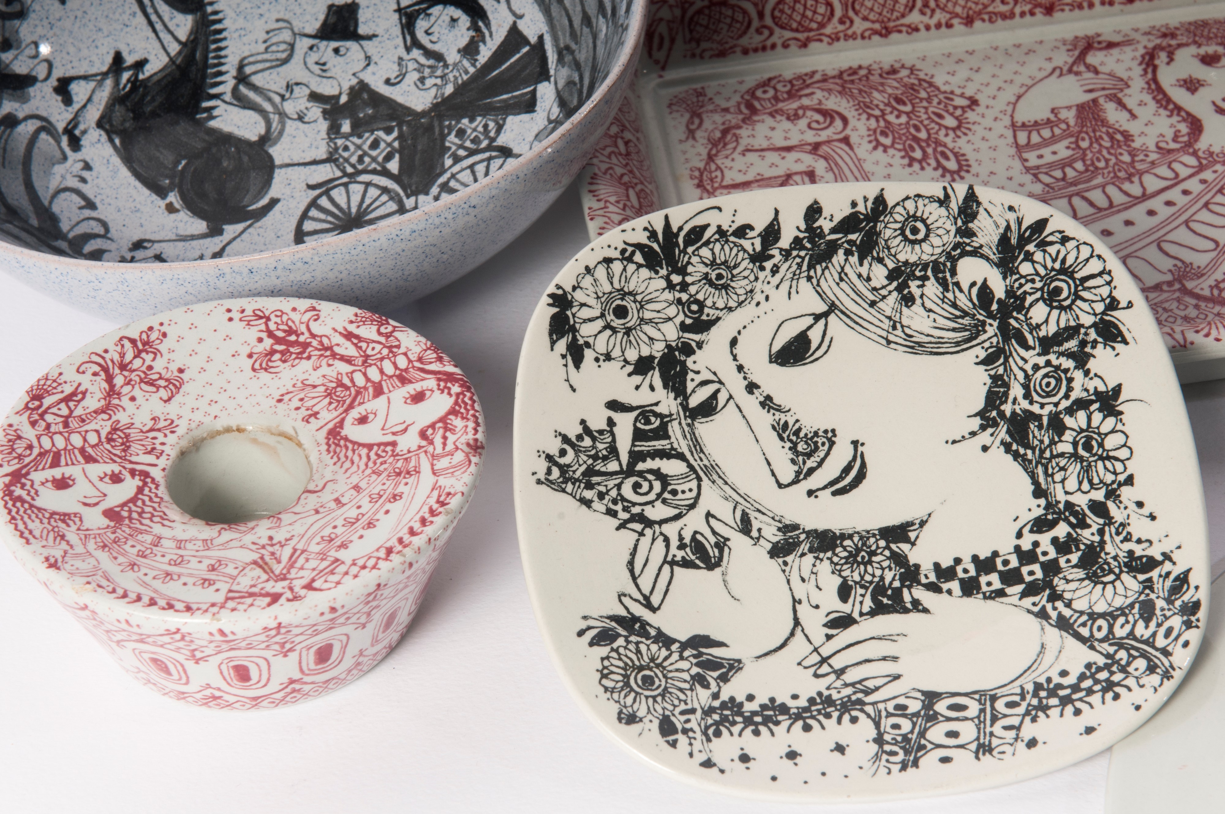 Bjorn Wiinblad - Lotto di Sette Pezzi in Ceramica