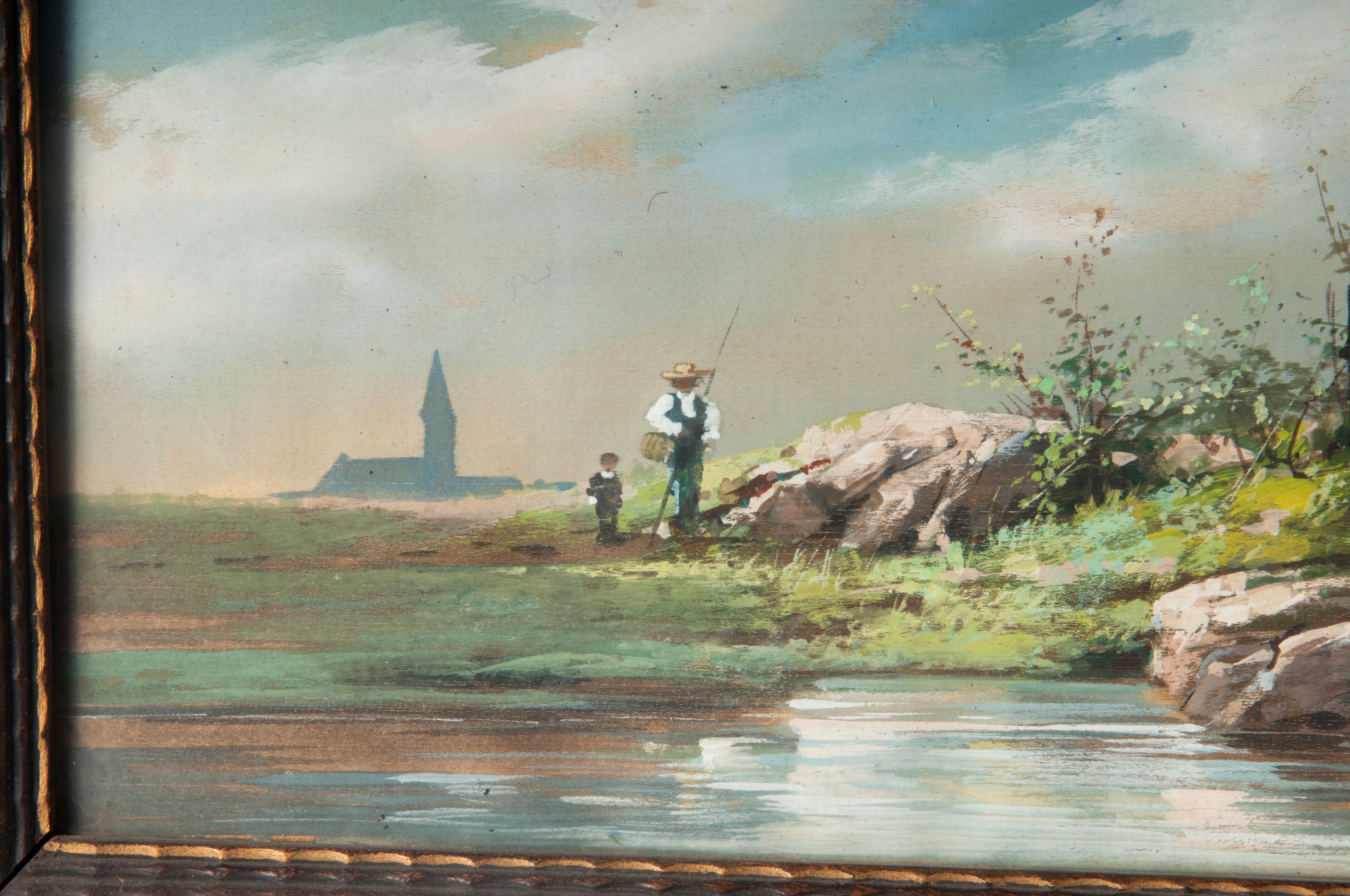 Paesaggio Lagunare con Pescatore
