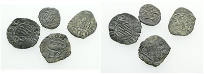 Catania. Regno di Sicilia. Federico IV D'aragona. Lotto di 4 Denari Aragonesi con Elefante. Date,...