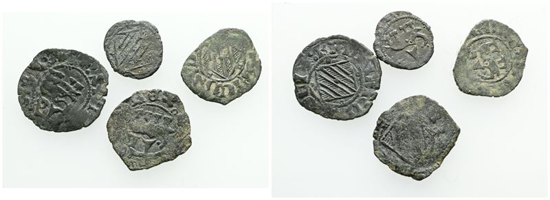 Catania. Regno di Sicilia. Federico IV D'aragona. Lotto di 4 Denari Aragonesi con Elefante. Date,...