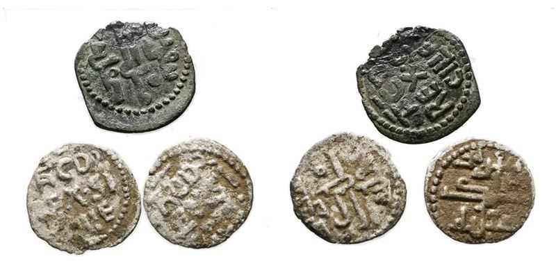 Tancredi, Lotto di 3 monete da 1/4 Tercenario (1190-1194), Regno di Sicilia