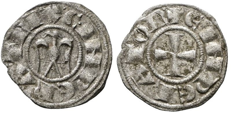 Messina. Regno di Sicilia. Enrico Vi e Costanza. Denaro Svevo. Mir 55. Mi; 0,79gr.