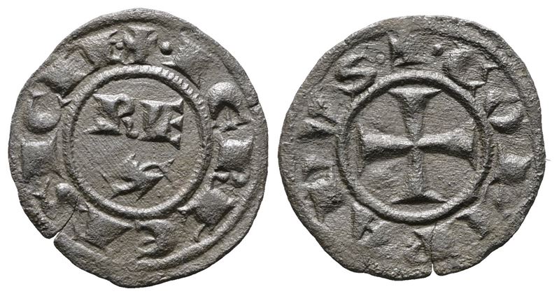 Messina. Regno di Sicilia. Corrado i (1250 - 1254).denaro con Rex .spahr 156. Mi; 0,50gr.