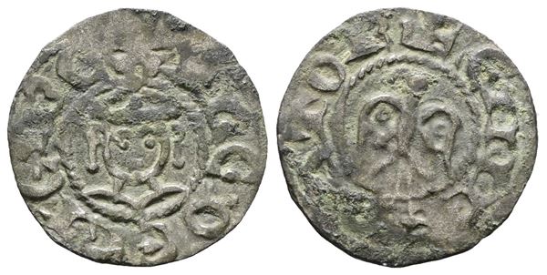 MESSINA. REGNO DI SICILIA. Enrico VI (1194 - 1197). Denaro a nome di Enrico e Federico. MIR 58. MI; 0,76gr. Raro