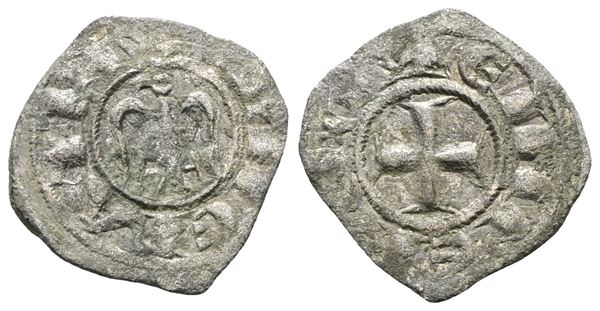 MESSINA. REGNO DI SICILIA. Enrico VI e Costanza. Denaro. MIR 55. MI; 0,64gr.