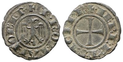 Messina. Regno di Sicilia. Federico Imperatore (1220-1250). Denaro (aquila 1244). Mir 99. Mi; 0,7...