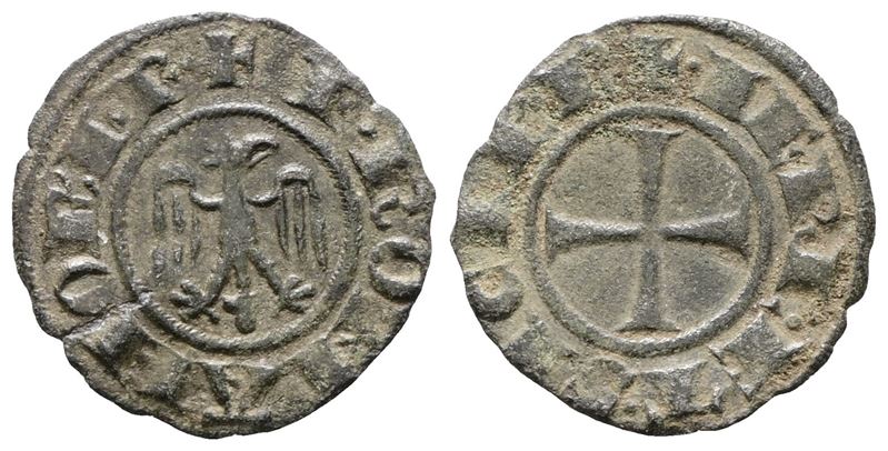 Messina. Regno di Sicilia. Federico Imperatore (1220-1250). Denaro (aquila 1244). Mir 99. Mi; 0,7...