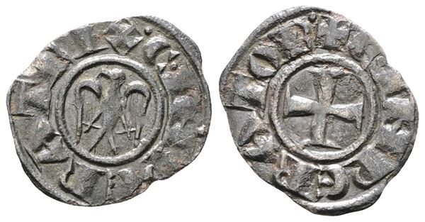 MESSINA. REGNO DI SICILIA. Enrico VI e Costanza. Denaro. MIR 55. MI; 0,56gr.