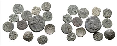 Messina. Regno di Sicilia. Lotto di 13 Monete Normanne. Date, Nominali, Conservazioni e Metalli V...