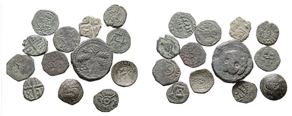 MESSINA. REGNO DI SICILIA. Lotto di 13 monete normanne. Date, nominali, conservazioni e metalli vari