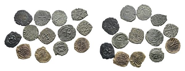 MESSINA. REGNO DI SICILIA. Lotto di 13 monete normanne, sveve, angioine, aragonesi