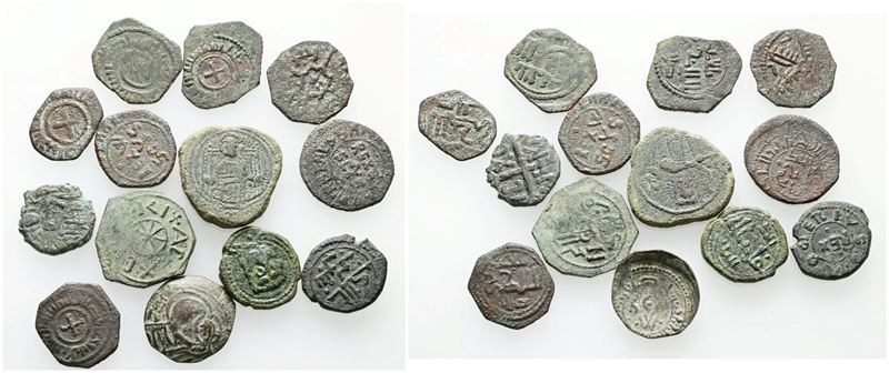 Messina. Regno di Sicilia. Lotto di 13 Monete Normanne. Date, Nominali, Conservazioni e Metalli V...