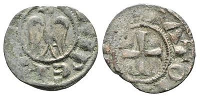 Messina. Regno di Sicilia. Enrico e Costanza. Mezzo Denaro, Mir 56 . Mi; 0,41gr. Rr