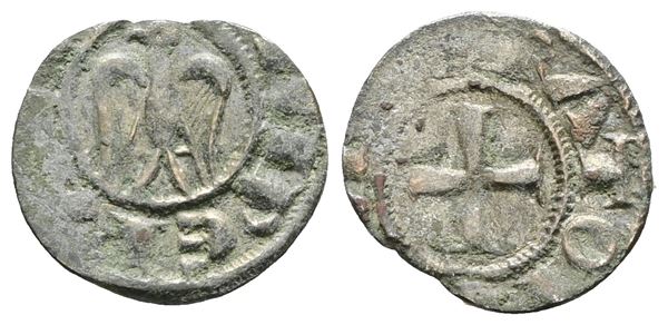 MESSINA. REGNO DI SICILIA. Enrico e Costanza. Mezzo denaro, Mir 56 . MI; 0,41gr. RR