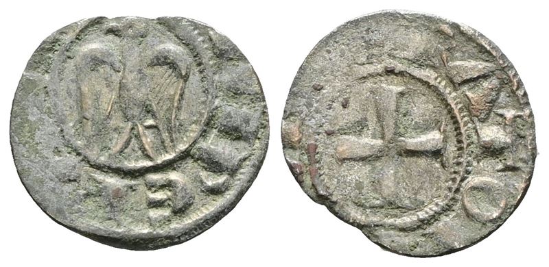 Messina. Regno di Sicilia. Enrico e Costanza. Mezzo Denaro, Mir 56 . Mi; 0,41gr. Rr