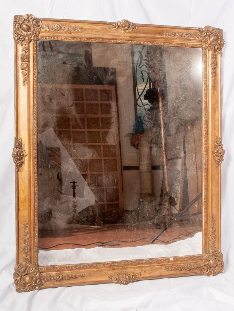 Specchiera in Legno e Stucco Dorato